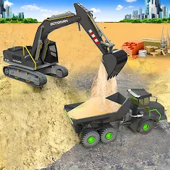 Скачать Sand Excavator Simulator Games (Мод: Безлимитные деньги и техника) на Андроид