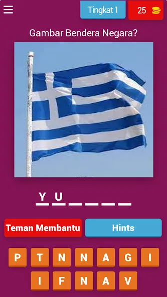 Tebak Gambar Bendera MOD APK на Android — Открыты все уровни и подсказки — скриншот 1