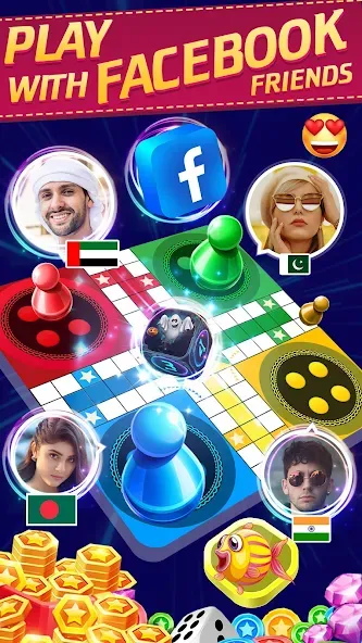 Online Ludo Game Multiplayer на Андроид — Мод Много игроков и бесконечные победы — скриншот 1