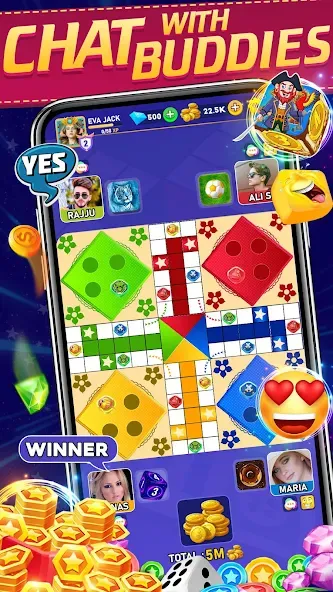 Online Ludo Game Multiplayer на Андроид — Мод Много игроков и бесконечные победы — скриншот 2
