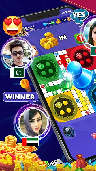Online Ludo Game Multiplayer на Андроид — Мод Много игроков и бесконечные победы — скриншот 4