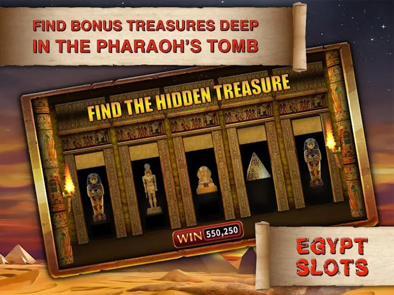 Egypt Slots Casino Machines Mod APK Безлимитные монеты и бонусы — Скачать на Андроид — скриншот 1