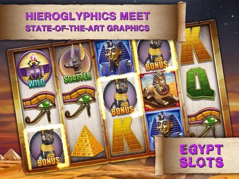 Egypt Slots Casino Machines Mod APK Безлимитные монеты и бонусы — Скачать на Андроид — скриншот 3