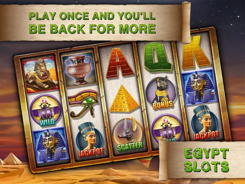 Egypt Slots Casino Machines Mod APK Безлимитные монеты и бонусы — Скачать на Андроид — скриншот 5