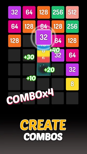 X2 Blocks - 2048 Number Game MOD APK — Без рекламы и бесконечные ходы — скриншот 3