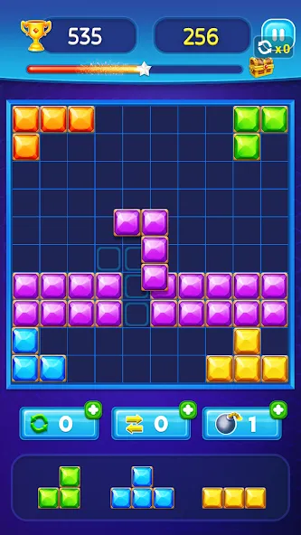 Block Puzzle - Gem Block — Взломанная версия (Без рекламы и бесконечные подсказки) — скриншот 3
