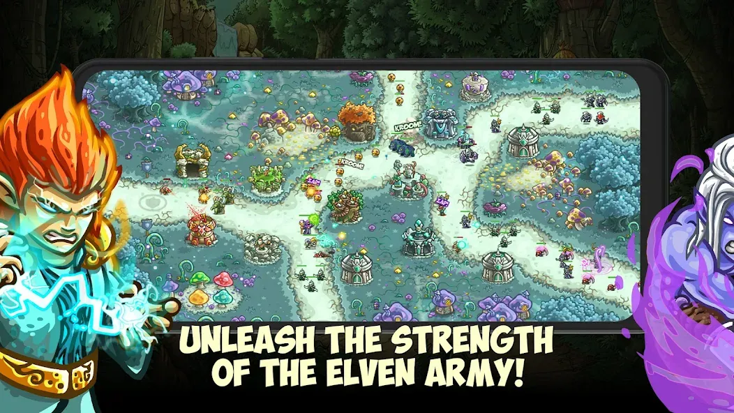 Скачать Kingdom Rush Origins TD (Мод: Безлимитные деньги и все герои) на Андроид — скриншот 2 Скачать Kingdom Rush Origins TD (Мод: Безлимитные деньги и все герои) на Андроид — скриншот 2