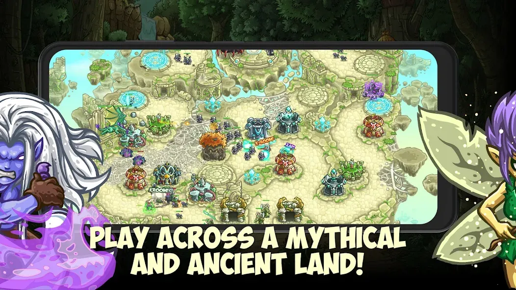 Скачать Kingdom Rush Origins TD (Мод: Безлимитные деньги и все герои) на Андроид — скриншот 3 Скачать Kingdom Rush Origins TD (Мод: Безлимитные деньги и все герои) на Андроид — скриншот 3