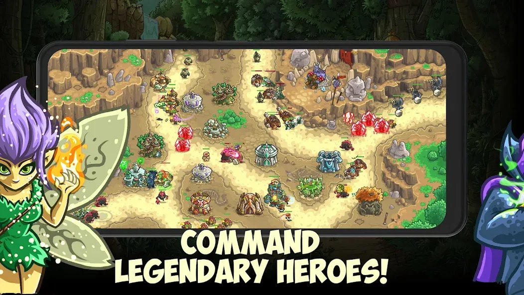 Скачать Kingdom Rush Origins TD (Мод: Безлимитные деньги и все герои) на Андроид — скриншот 4 Скачать Kingdom Rush Origins TD (Мод: Безлимитные деньги и все герои) на Андроид — скриншот 4
