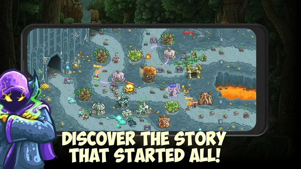 Скачать Kingdom Rush Origins TD (Мод: Безлимитные деньги и все герои) на Андроид — скриншот 5 Скачать Kingdom Rush Origins TD (Мод: Безлимитные деньги и все герои) на Андроид — скриншот 5