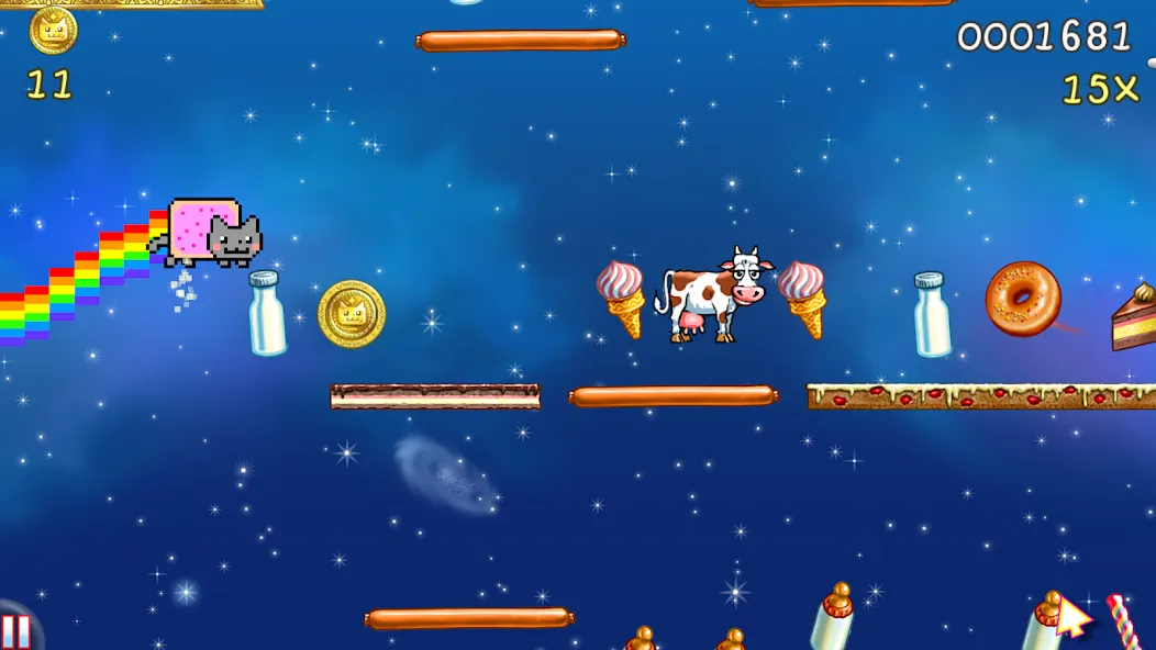 Скачать Nyan Cat: Lost In Space — Последняя версия (Безлимитные монеты и все бонусы) — скриншот 1