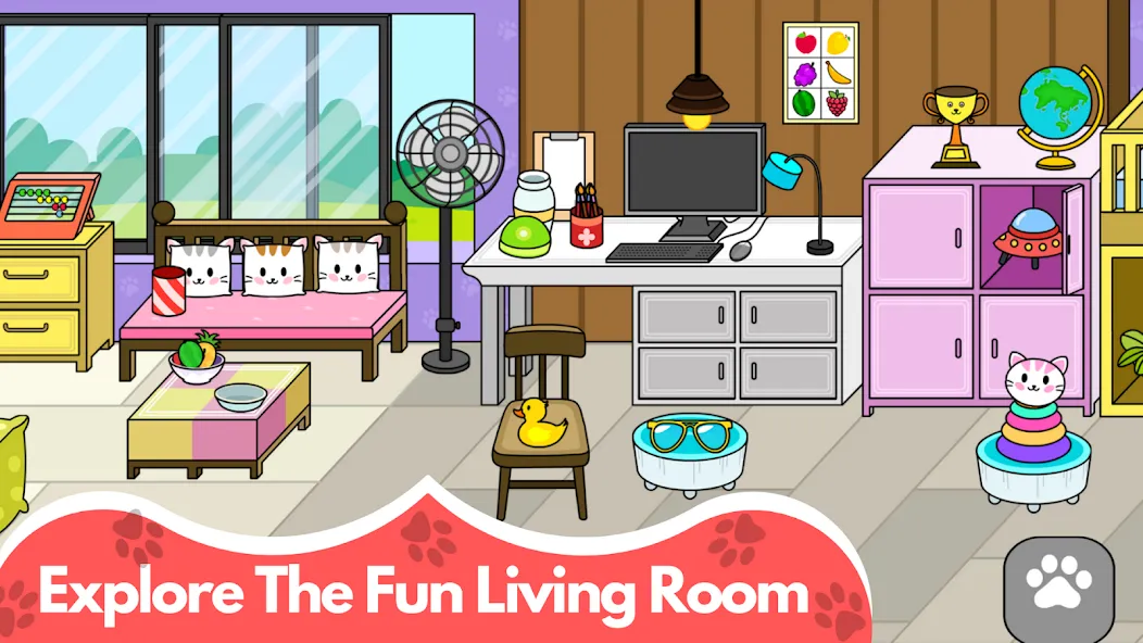 Скачать My Cat Town - Cute Kitty Games на Android — Много монет и все предметы открыты — скриншот 2 Скачать My Cat Town - Cute Kitty Games на Android — Много монет и все предметы открыты — скриншот 2