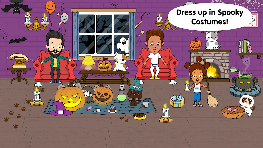 Скачать My Cat Town - Tizi Pet Games — Модификация Безлимитные монеты и все питомцы открыты — скриншот 5