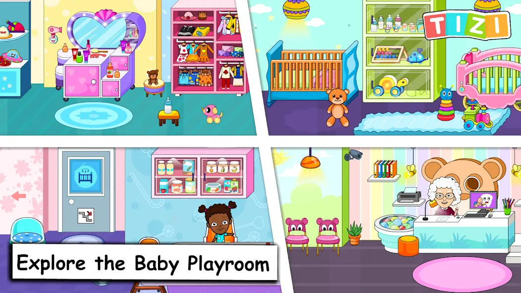 Взломанная My Tizi Town Daycare Baby Game на Андроид — Безлимитные монеты и все предметы — скриншот 1