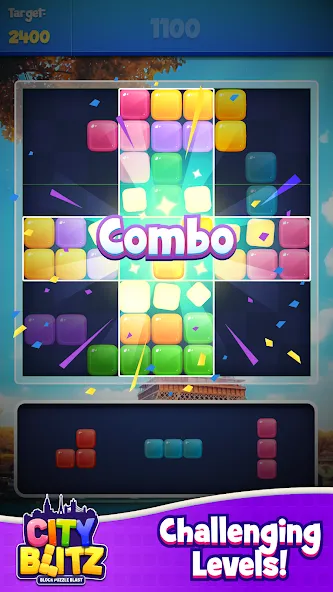Взломанная City Blitz-Block Puzzle Blast на Андроид — Безлимитные монеты и все уровни — скриншот 4