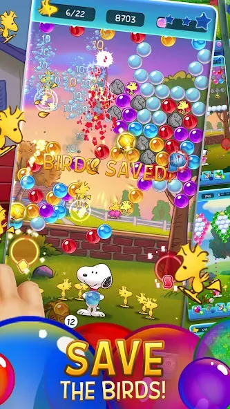 Bubble Shooter - Snoopy POP! Mod APK Безлимитные жизни и монеты — Скачать на Андроид — скриншот 2