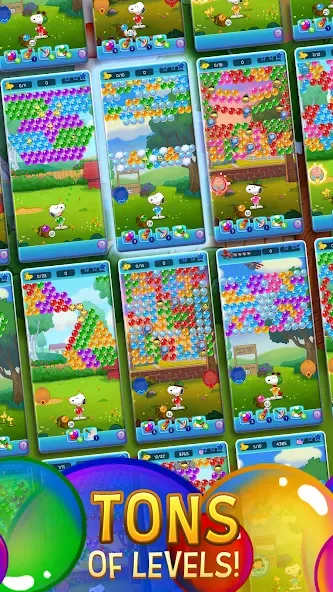 Bubble Shooter - Snoopy POP! Mod APK Безлимитные жизни и монеты — Скачать на Андроид — скриншот 3