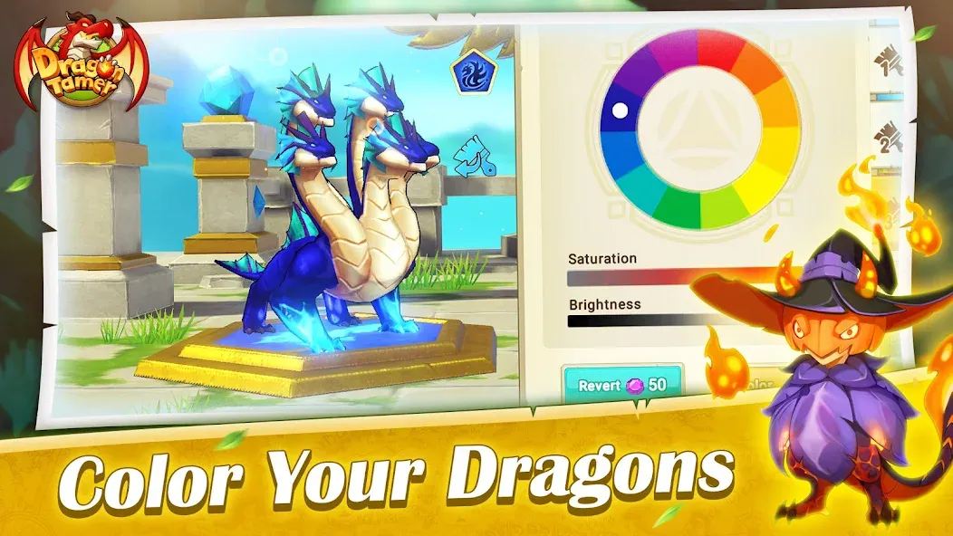 Dragon Tamer — Взломанная версия (Бесконечные ресурсы и сильные драконы) — скриншот 1