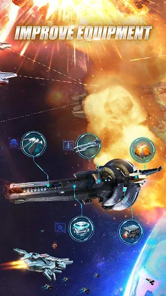 Скачать Galaxy Battleship — Безлимитные ресурсы и мощный флот — скриншот 3