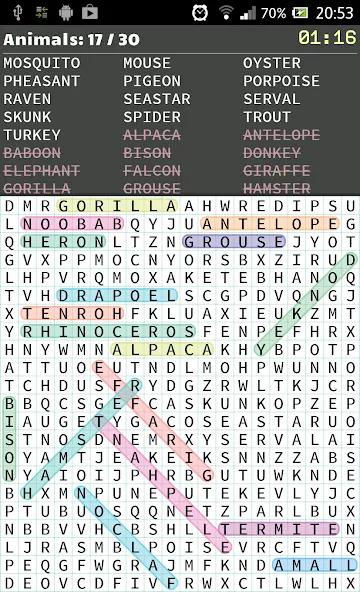 Word Search на Андроид — Подсказки и все уровни открыты — скриншот 2 Word Search на Андроид — Подсказки и все уровни открыты — скриншот 2