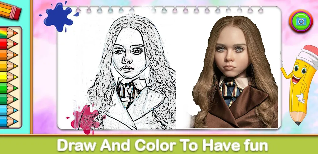 Скачать Megan Coloring Game — Модификация Все раскраски разблокированы — скриншот 1