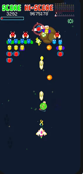 Взлом Galaxiga Retro Arcade Action — Безлимитные деньги и усиленное оружие — скриншот 3