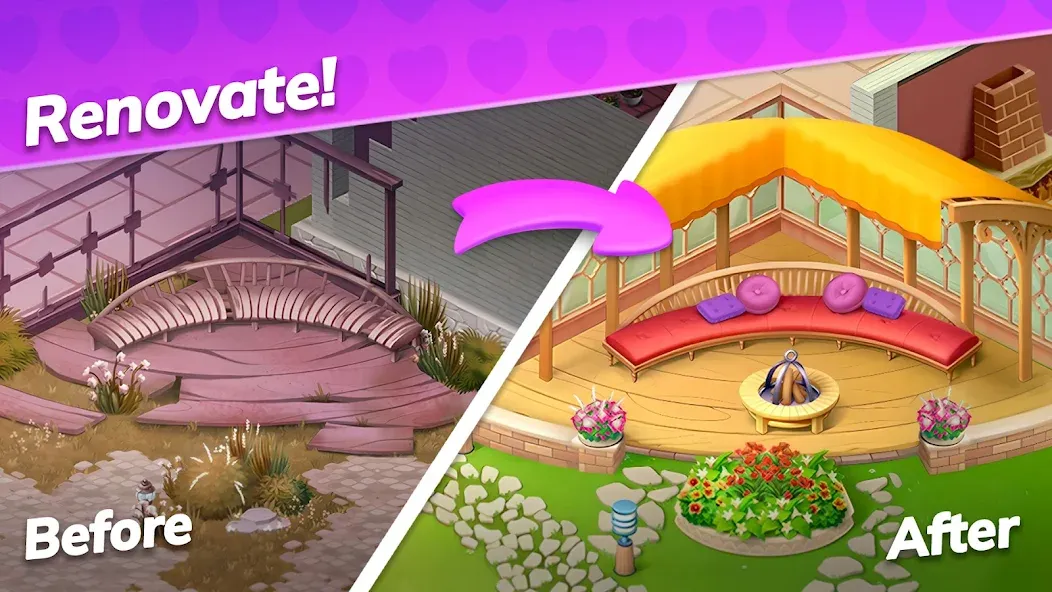 Emma's Mansion: Design & Match (Мод Безлимитные монеты и энергия) — скриншот 3 Emma's Mansion: Design & Match (Мод Безлимитные монеты и энергия) — скриншот 3