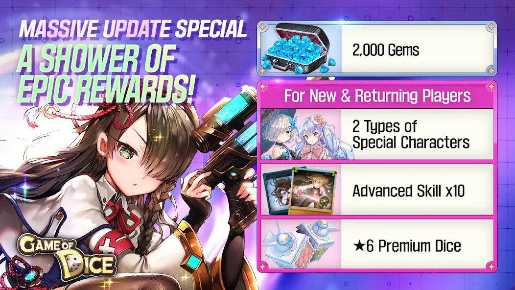 Game of Dice: Board&Card&Anime MOD APK — Безлимитные деньги и все карты — скриншот 1 Game of Dice: Board&Card&Anime MOD APK — Безлимитные деньги и все карты — скриншот 1