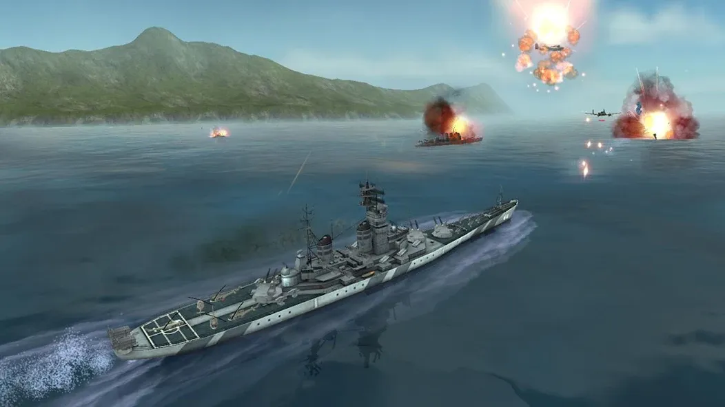 WARSHIP BATTLE:3D World War II (Мод Безлимитные деньги и боеприпасы) — скриншот 2