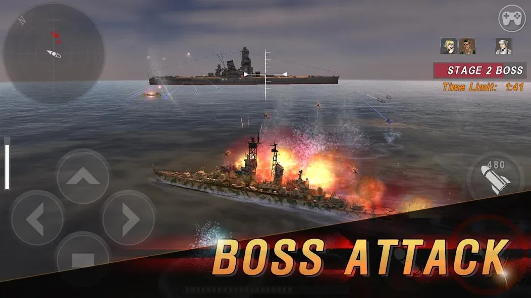 WARSHIP BATTLE:3D World War II (Мод Безлимитные деньги и боеприпасы) — скриншот 5