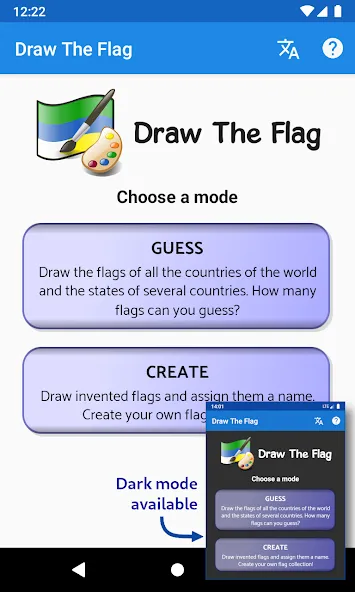 Draw The Flag - Quiz & Maker (Мод Все флаги разблокированы и без рекламы) — скриншот 1 Draw The Flag - Quiz & Maker (Мод Все флаги разблокированы и без рекламы) — скриншот 1