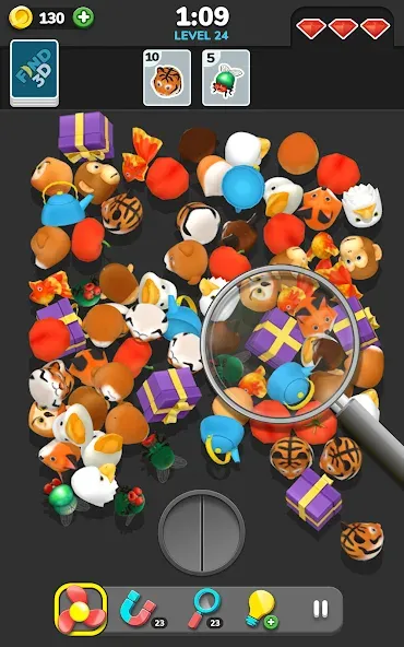 Скачать Find 3D - Match 3D Items с модом — Безлимитные подсказки и пропуски — скриншот 3