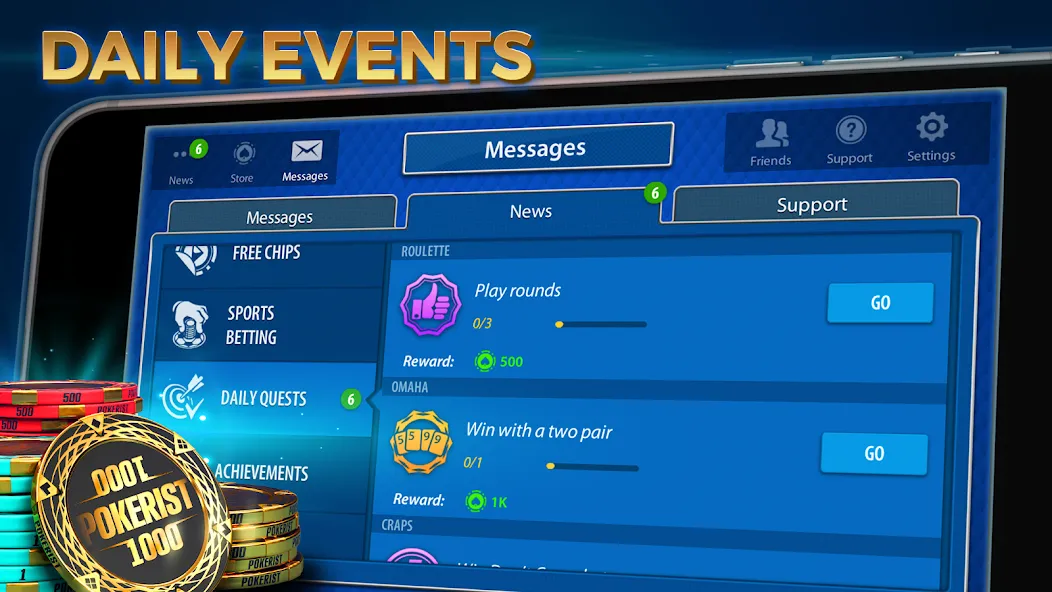 Texas Hold'em Poker: Pokerist (Мод Безлимитные фишки и премиум открыт) — скриншот 3