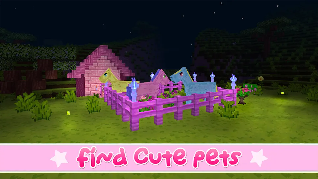 Kawaii World - Craft and Build (Мод Новые блоки и бесплатное строительство) — скриншот 1 Kawaii World - Craft and Build (Мод Новые блоки и бесплатное строительство) — скриншот 1