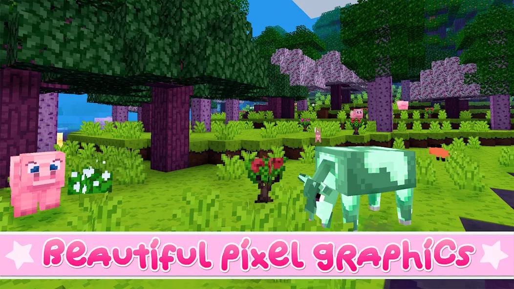 Kawaii World - Craft and Build (Мод Новые блоки и бесплатное строительство) — скриншот 4 Kawaii World - Craft and Build (Мод Новые блоки и бесплатное строительство) — скриншот 4