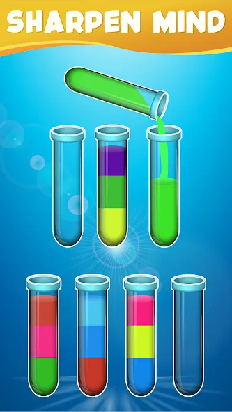 Water Sort Color Sorting games (Мод Без рекламы и все уровни открыты) — скриншот 1
