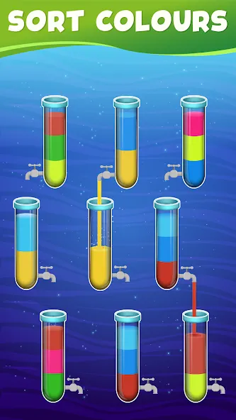 Water Sort Color Sorting games (Мод Без рекламы и все уровни открыты) — скриншот 2