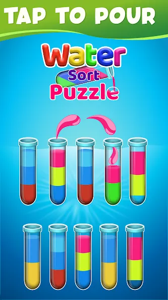 Water Sort Color Sorting games (Мод Без рекламы и все уровни открыты) — скриншот 5