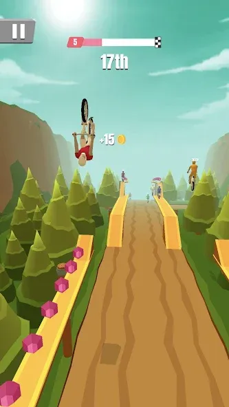 Скачать взлом Bike Rush на Андроид — Безлимитные деньги и ускорение байка — скриншот 3