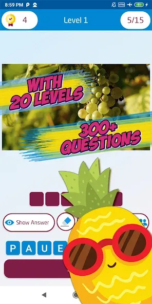 Guess the fruit name game — Безлимитные подсказки и открыты все фрукты — скриншот 3