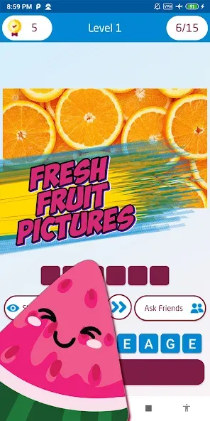 Guess the fruit name game — Безлимитные подсказки и открыты все фрукты — скриншот 4