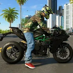 Скачать Kawasaki Ninja H2r Games 3D MOD APK — Безлимитные деньги и все мотоциклы