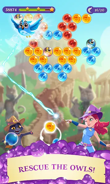 Скачать Bubble Witch 3 Saga — Последняя версия (Безлимитные жизни и усилители) — скриншот 1