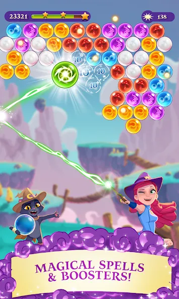 Скачать Bubble Witch 3 Saga — Последняя версия (Безлимитные жизни и усилители) — скриншот 2