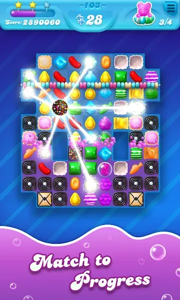 Скачать Candy Crush Soda Saga на Android — Безлимитные жизни и бустеры — скриншот 2