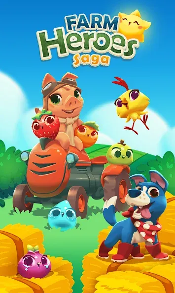Взломанная Farm Heroes Saga на Андроид — Безлимитные жизни и бустеры — скриншот 1