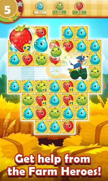 Взломанная Farm Heroes Saga на Андроид — Безлимитные жизни и бустеры — скриншот 3