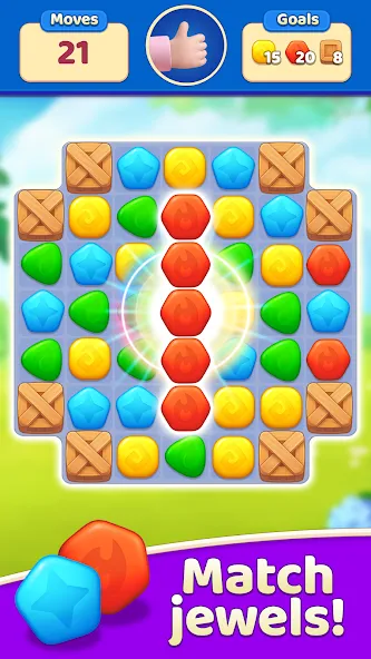 Скачать взлом EverMatch 3 Game на Андроид — Безлимитные ходы и бонусы — скриншот 2