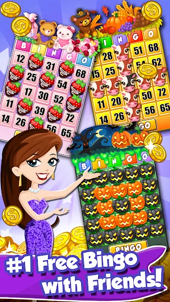 Bingo PartyLand 2: Bingo Games на Андроид — Мод Безлимитные монеты и бонусы — скриншот 1