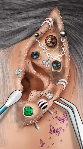 Ear Salon ASMR Ear Wax& Tattoo на Андроид — Все процедуры разблокированы и доступны — скриншот 3